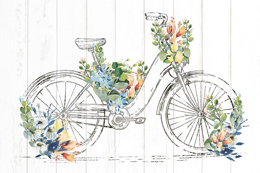 Floral Bike art print by Kimberly Allen for $57.95 CAD