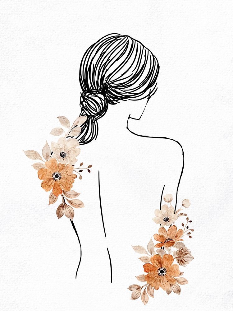 Floral Silhouette Woman 1 art print by Kimberly Allen for $57.95 CAD