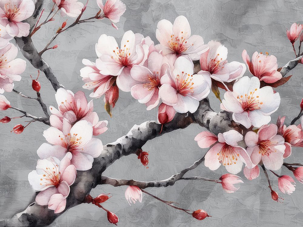 Blossoms On Grey 1 art print by Kimberly Allen for $57.95 CAD