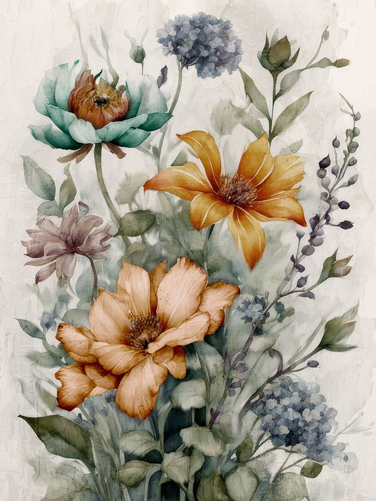 Whimsy Floral Fall 1 art print by Kimberly Allen for $57.95 CAD