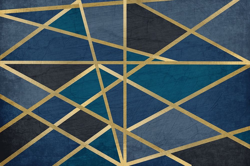 Gold and Blue Maze art print by Kimberly Allen for $57.95 CAD