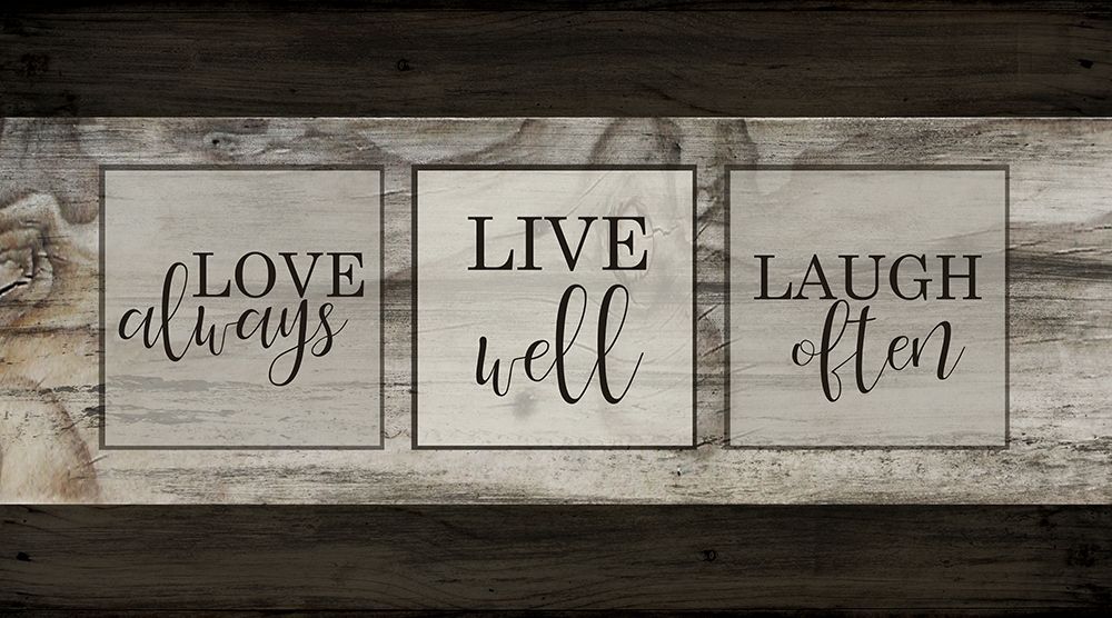 Love Live Laugh Plank art print by Allen Kimberly for $57.95 CAD