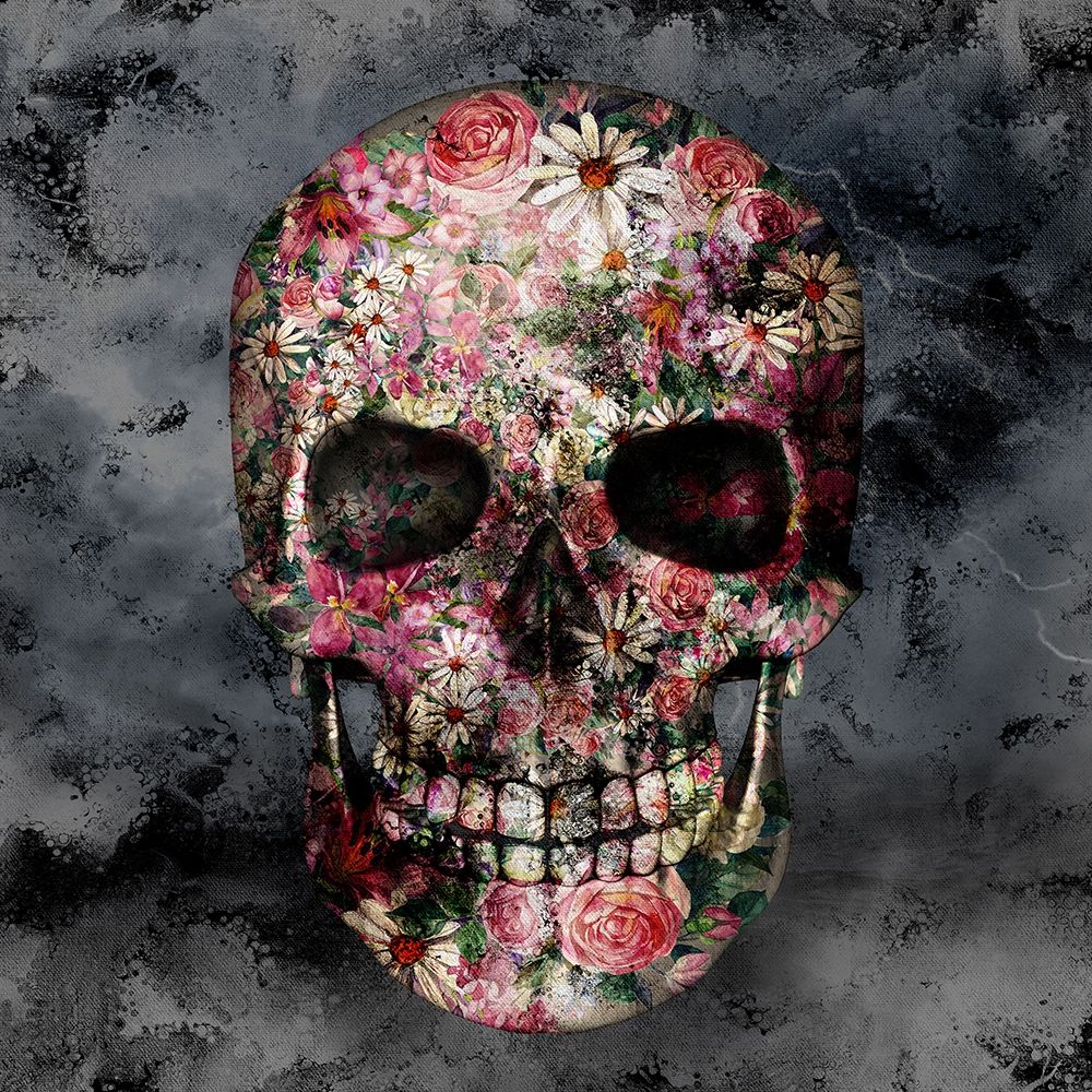 Floral Skull art print by Allen Kimberly for $57.95 CAD