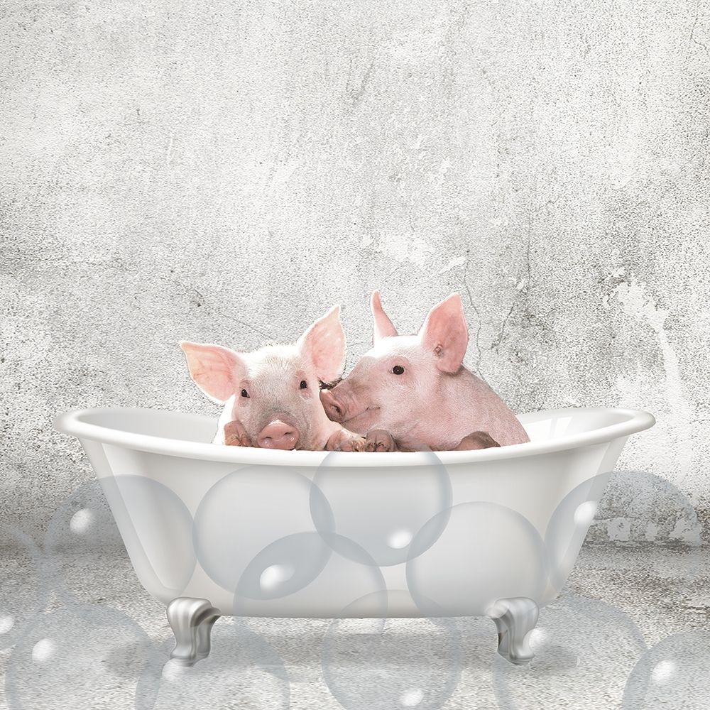 Baby Piglets Bath art print by Allen Kimberly for $57.95 CAD