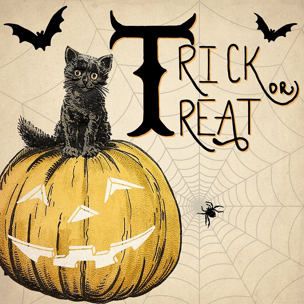 Trick or Treat Cat art print by Kimberly Allen for $57.95 CAD