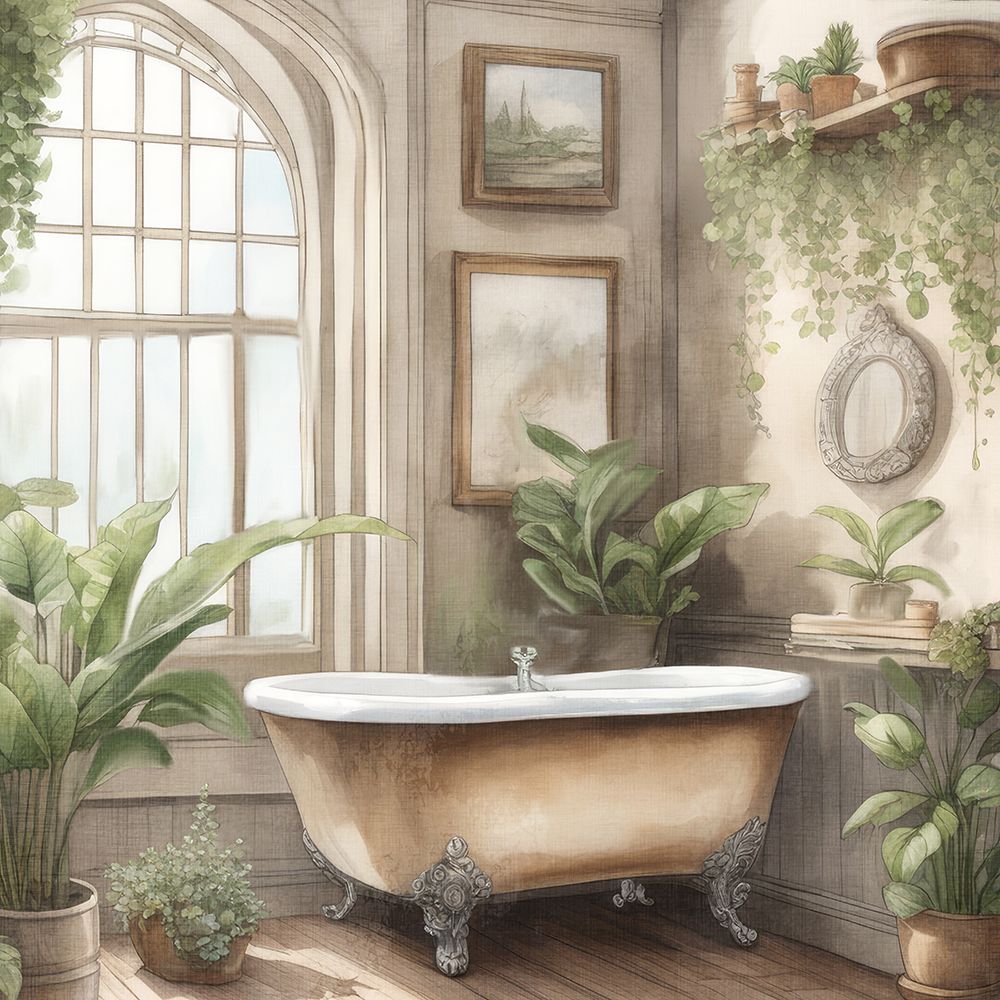 Plant Bath 1 art print by Kimberly Allen for $57.95 CAD