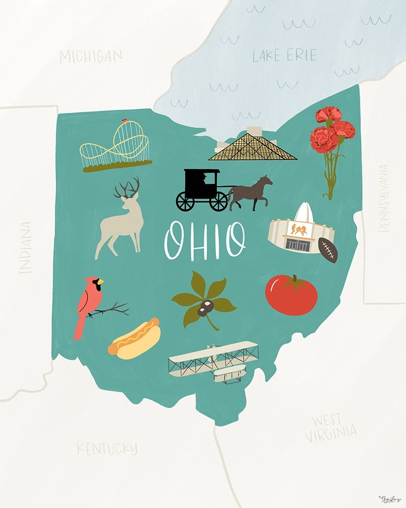 Ohio Icons art print by Gigi Louise for $57.95 CAD