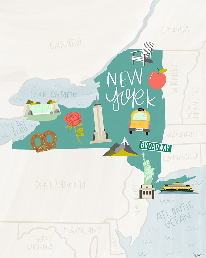 New York Icons Teal art print by Gigi Louise for $57.95 CAD