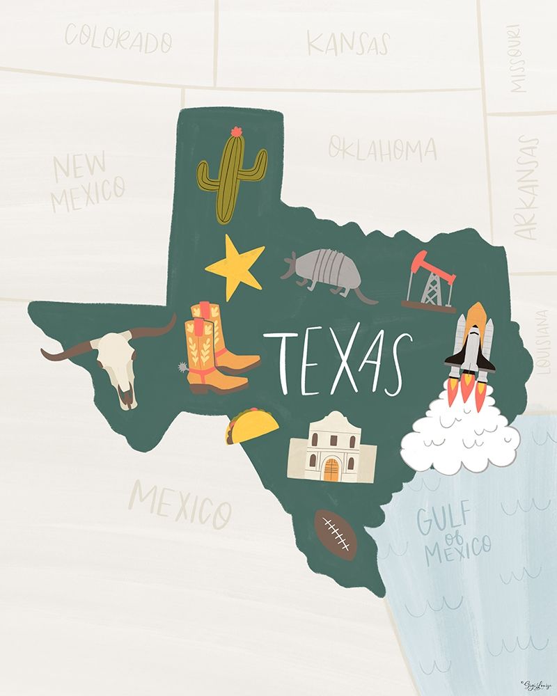 Texas Icons 2 art print by Gigi Louise for $57.95 CAD
