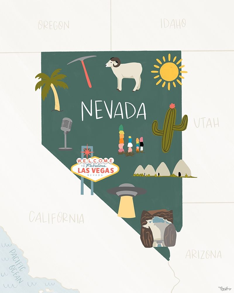 Nevada Icons art print by Gigi Louise for $57.95 CAD