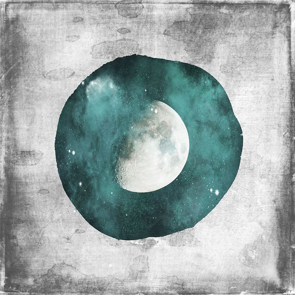 Teal Half Moon art print by Gigi Louise for $57.95 CAD