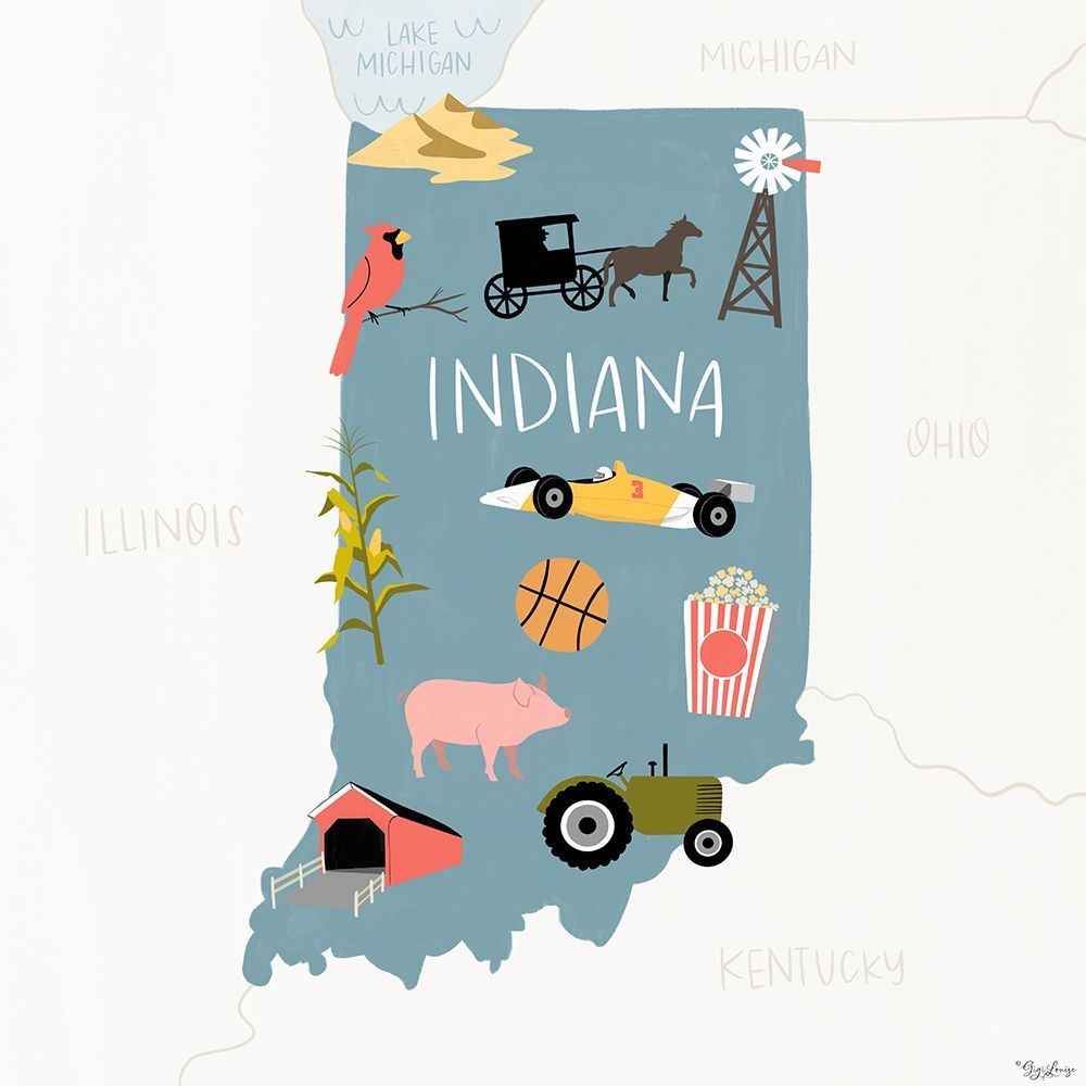 Indiana Icons art print by Gigi Louise for $57.95 CAD
