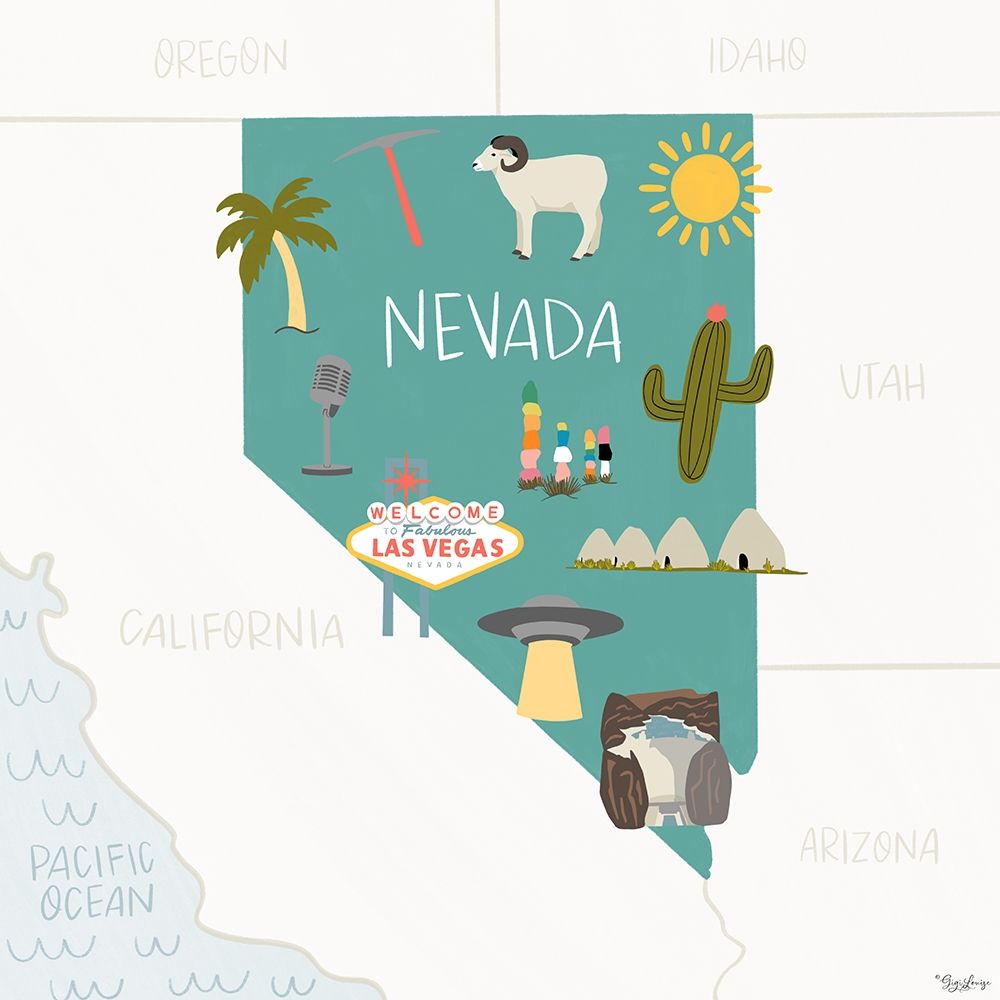 Nevada Icons art print by Gigi Louise for $57.95 CAD