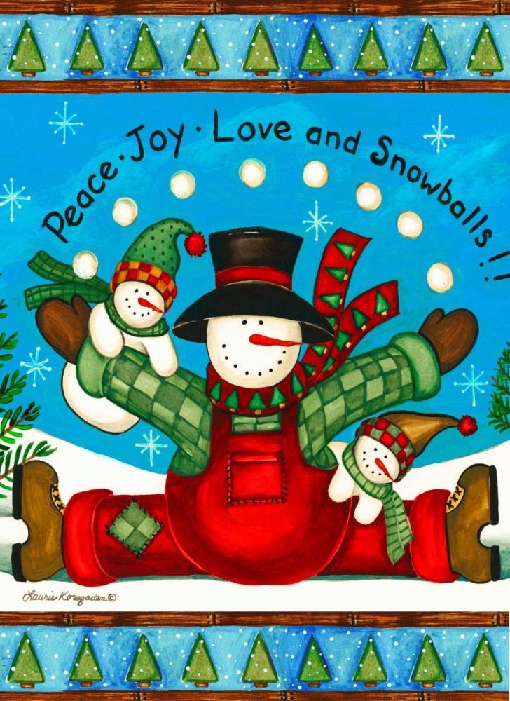 Love And Snowballs art print by Laurie Korsgaden for $57.95 CAD