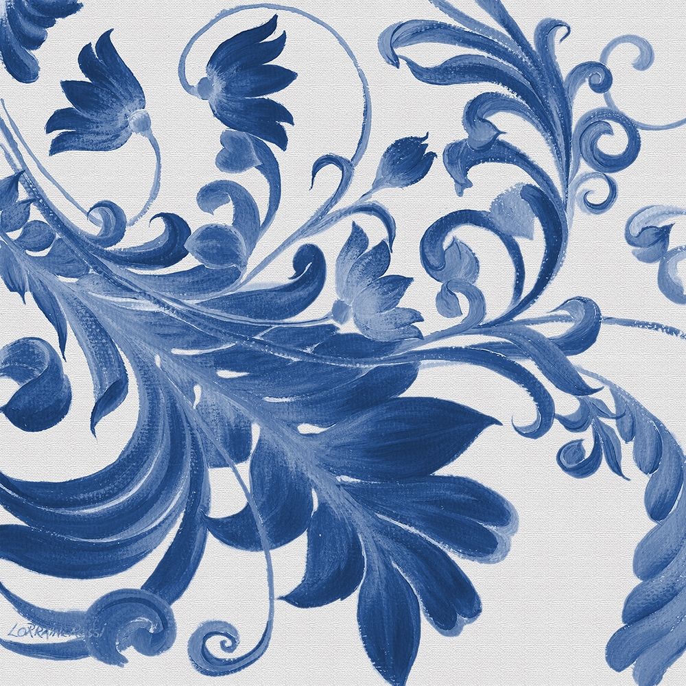 Elegant Blue Flourish 1 art print by Lorraine Rossi for $57.95 CAD