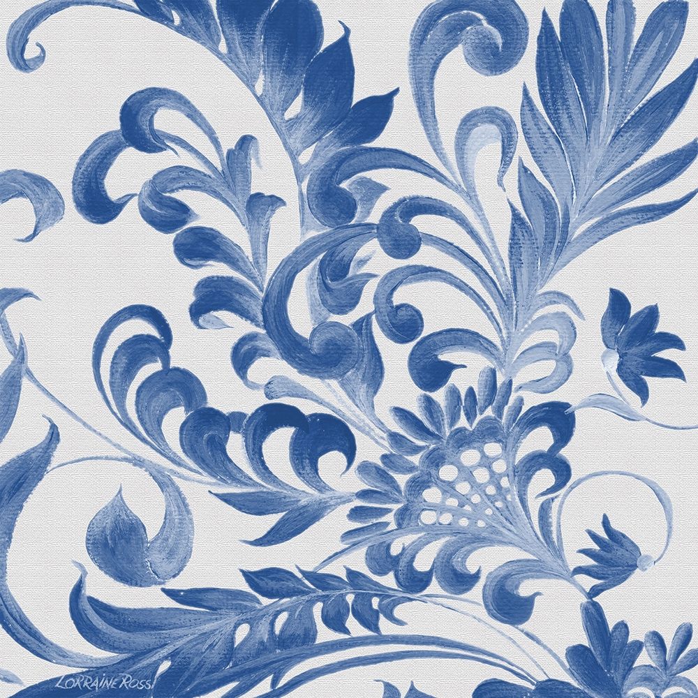 Elegant Blue Flourish 2 art print by Lorraine Rossi for $57.95 CAD