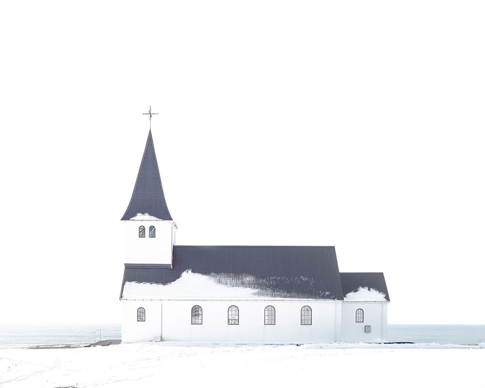 White Winter Church art print by Leah Straatsma for $57.95 CAD