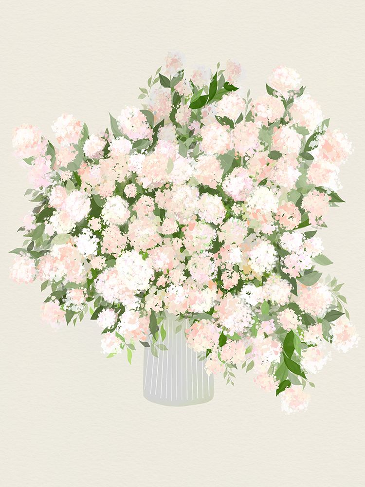 Hydrangeas In Vase With Background art print by Leah Straatsma for $57.95 CAD