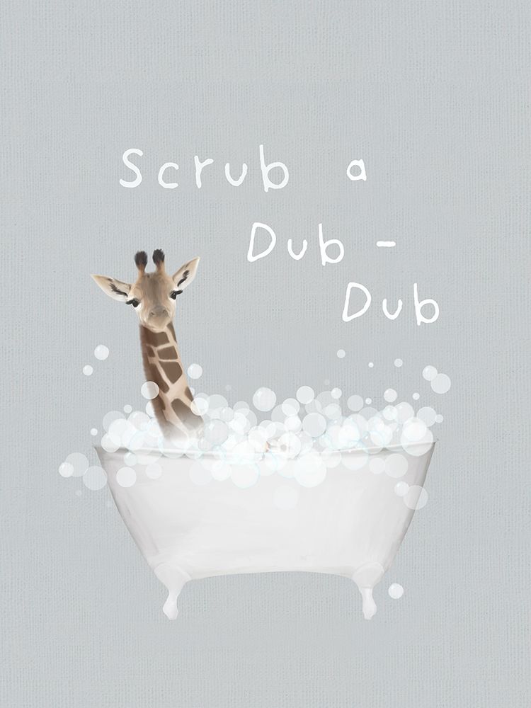 Scrub A Dub Giraffe art print by Leah Straatsma for $57.95 CAD