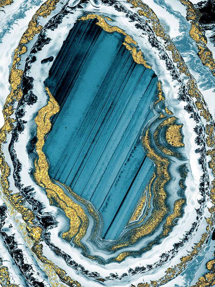 Golden Teal Geode 1 art print by Marcus Prime for $57.95 CAD