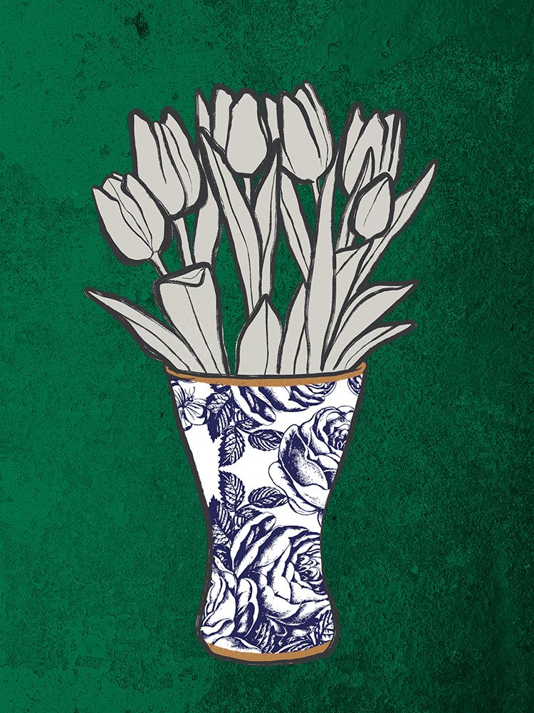 Illustrated Floral Vase art print by Marcus Prime for $57.95 CAD