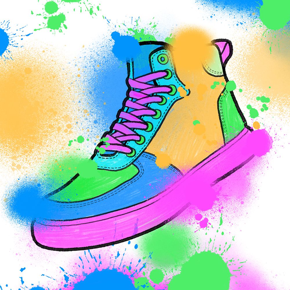 Splattered Sneakers art print by Marcus Prime for $57.95 CAD