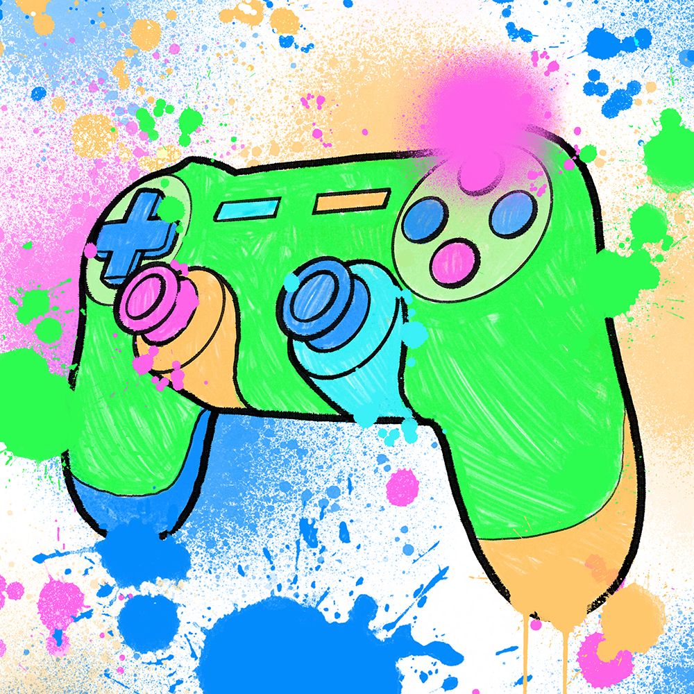 Splattered Controller art print by Marcus Prime for $57.95 CAD
