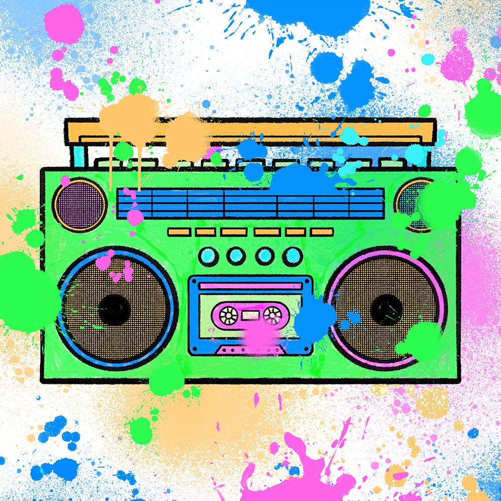 Splattered Boombox art print by Marcus Prime for $57.95 CAD