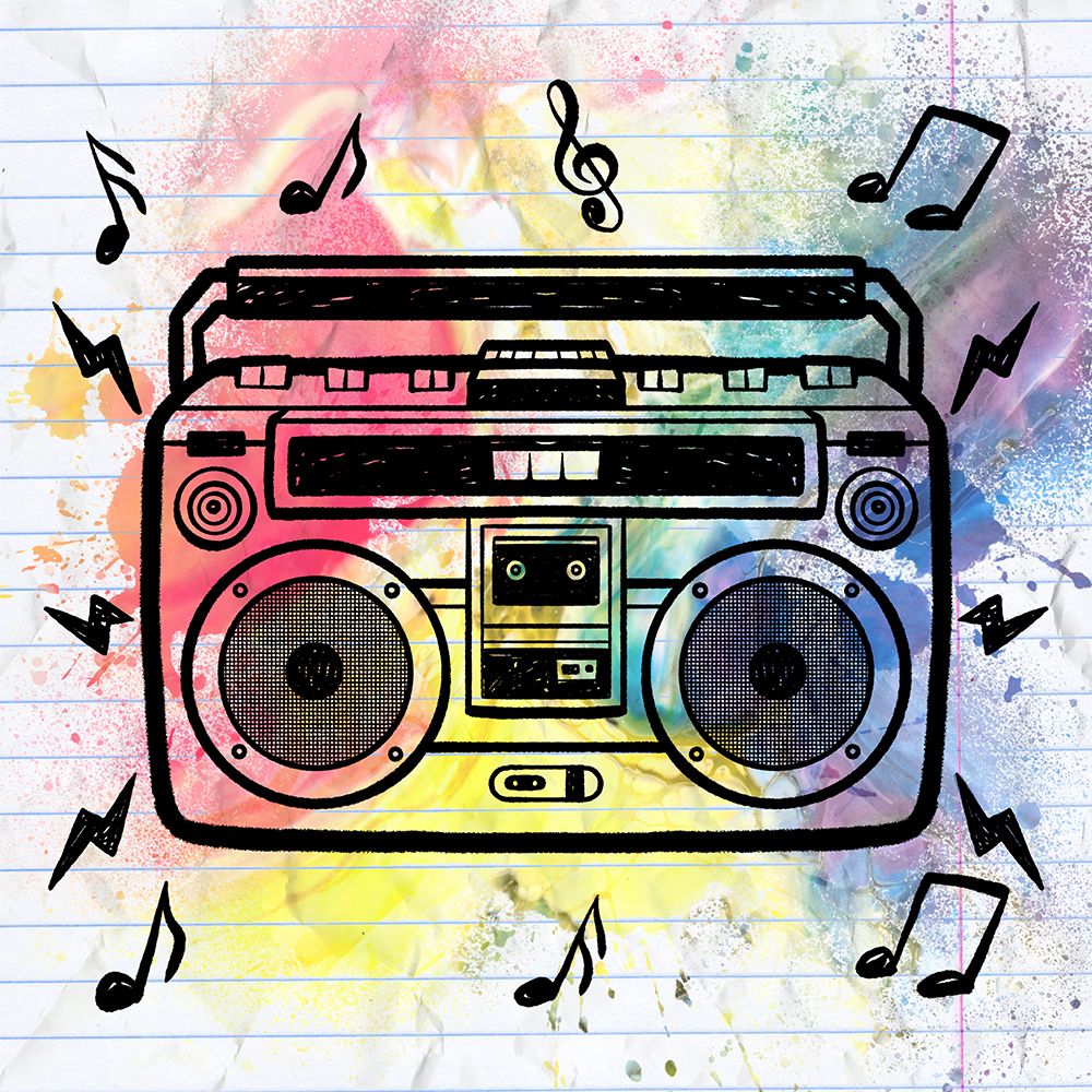 Bursting Boombox art print by Marcus Prime for $57.95 CAD