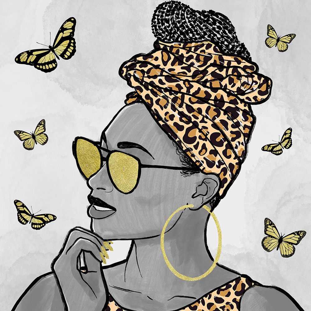 Leopard And Butterfly Fashion art print by Marcus Prime for $57.95 CAD