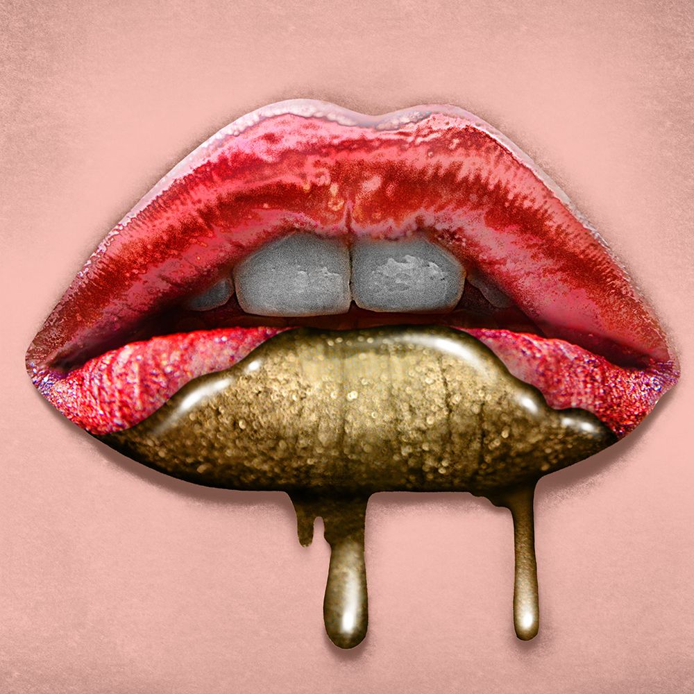 Gold Dipped Lips art print by Marcus Prime for $57.95 CAD