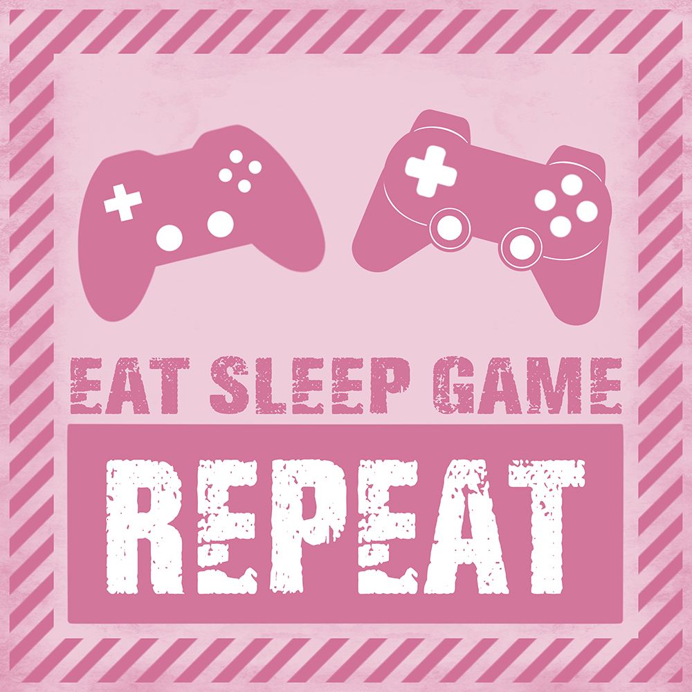 Eat Sleep Game Girl art print by Marcus Prime for $57.95 CAD