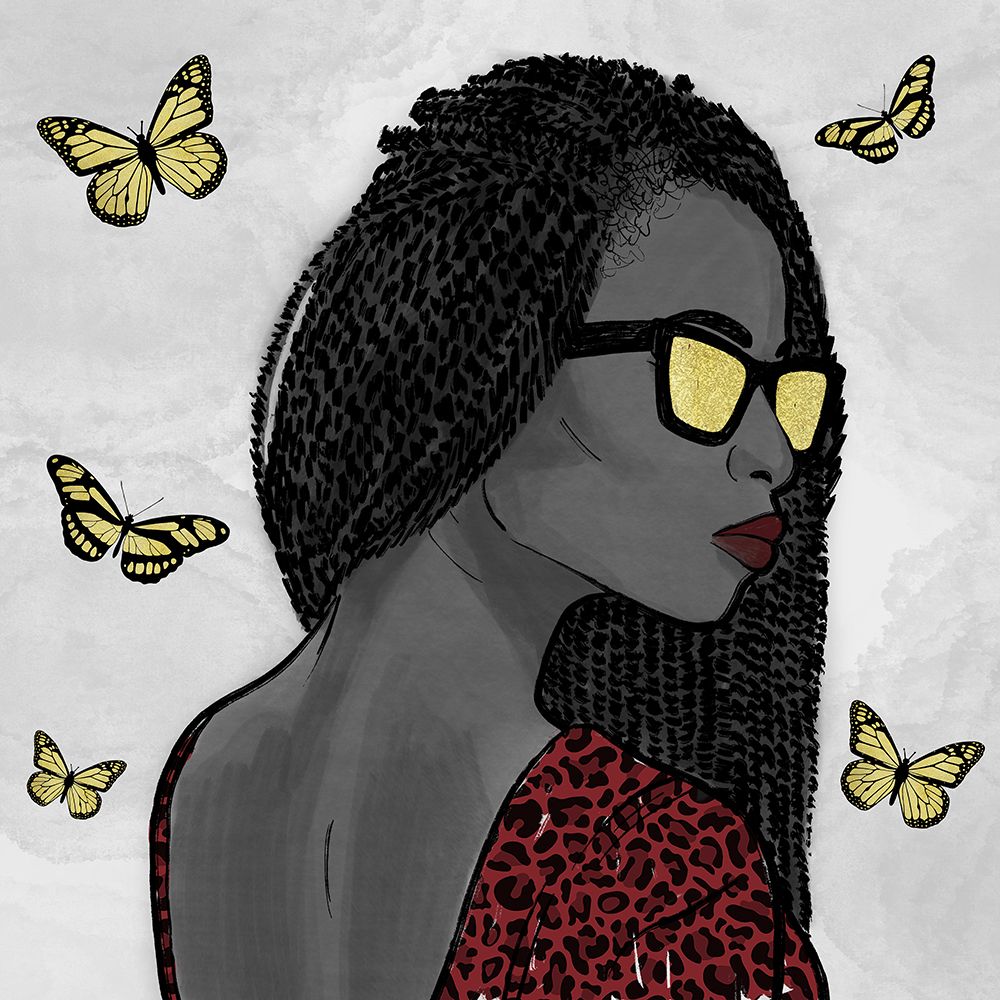 Crimson Leopard And Butterfly Fashion 2 art print by Marcus Prime for $57.95 CAD