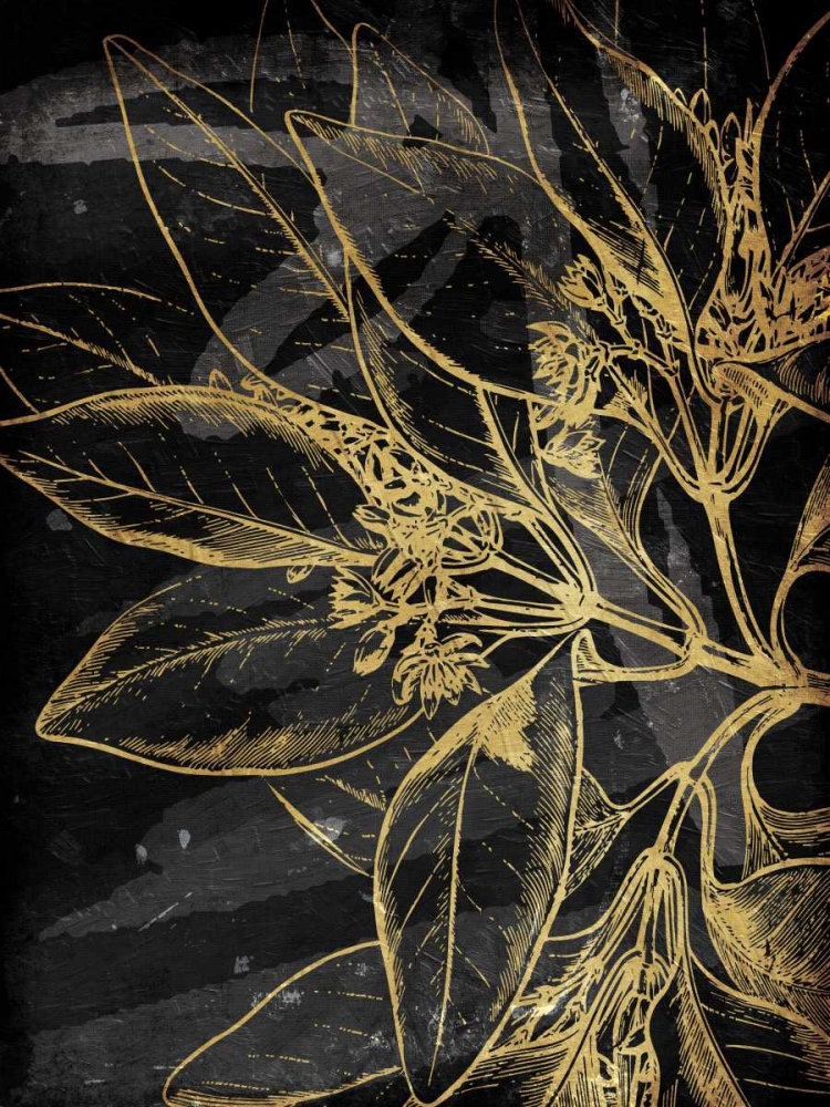 Golden Abstract Floral Mate art print by Milli Villa for $57.95 CAD