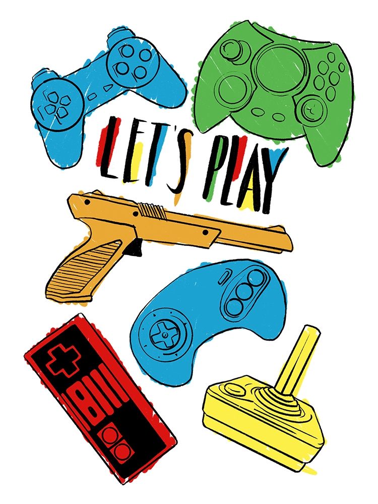 Retro Gaming Colored art print by Milli Villa for $57.95 CAD