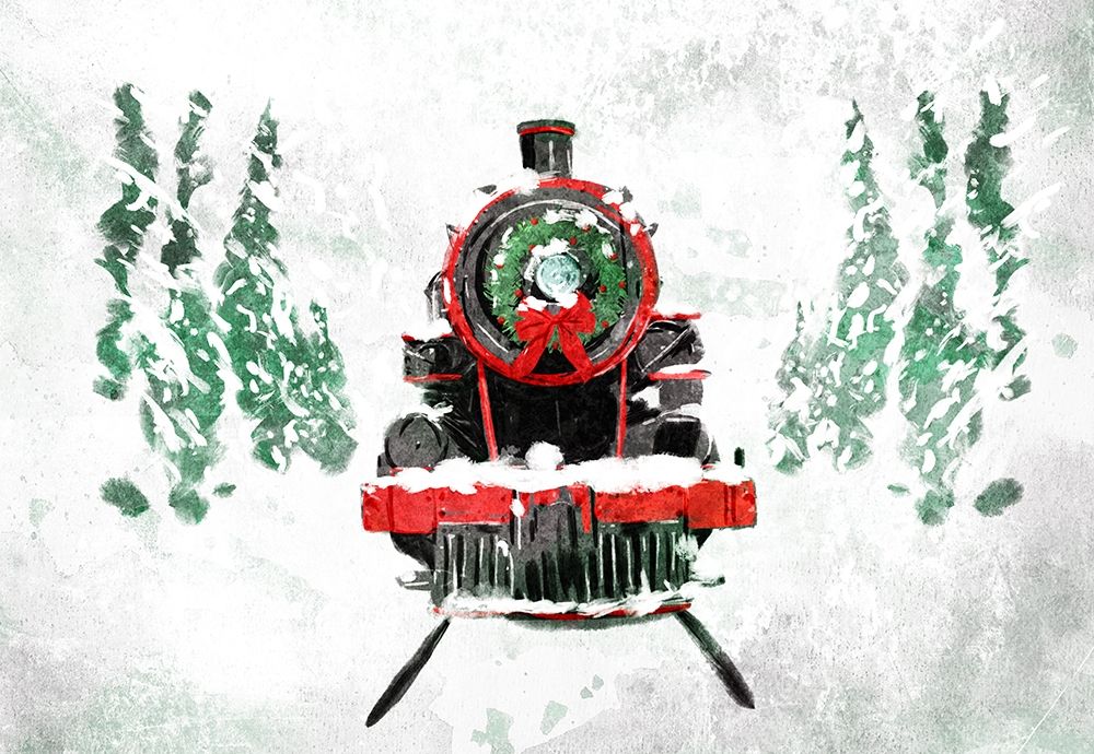 A Train In Christmas art print by Milli Villa for $57.95 CAD