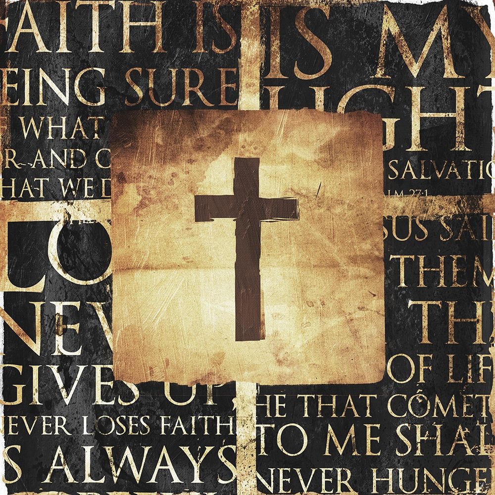 Quote Border Cross Gold Distressless art print by Mlli Villa for $57.95 CAD