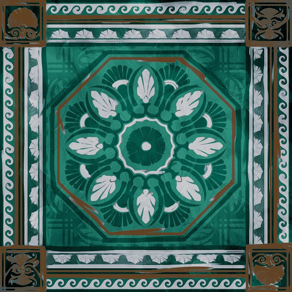 Green Brown Medallion Mate art print by Milli Villa for $57.95 CAD