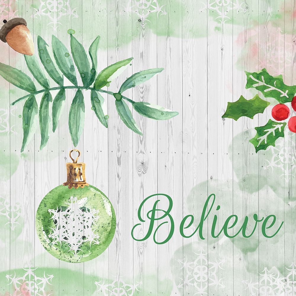 Christmas Believe Green art print by Orane Fraser for $57.95 CAD