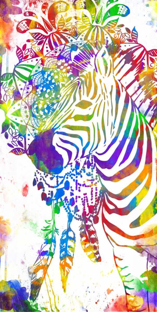 Colorful Zebra Mandala art print by OnRei for $57.95 CAD