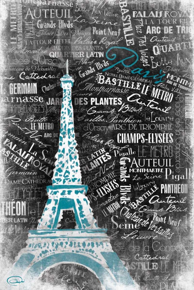 Eiffel Teal art print by OnRei for $57.95 CAD