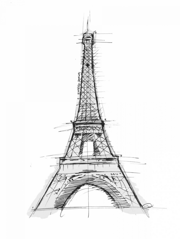 Eiffel Sketch D art print by OnRei for $57.95 CAD