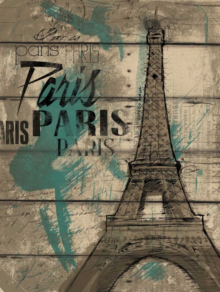 Natural Paris Teal art print by OnRei for $57.95 CAD