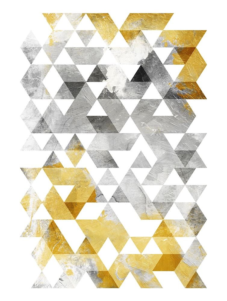 Golden Grey Triangles Mate art print by OnRei for $57.95 CAD