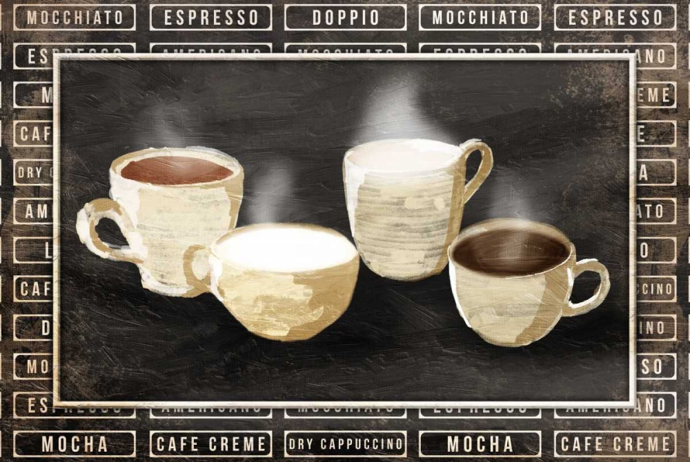 Row Of Coffee art print by OnRei for $57.95 CAD