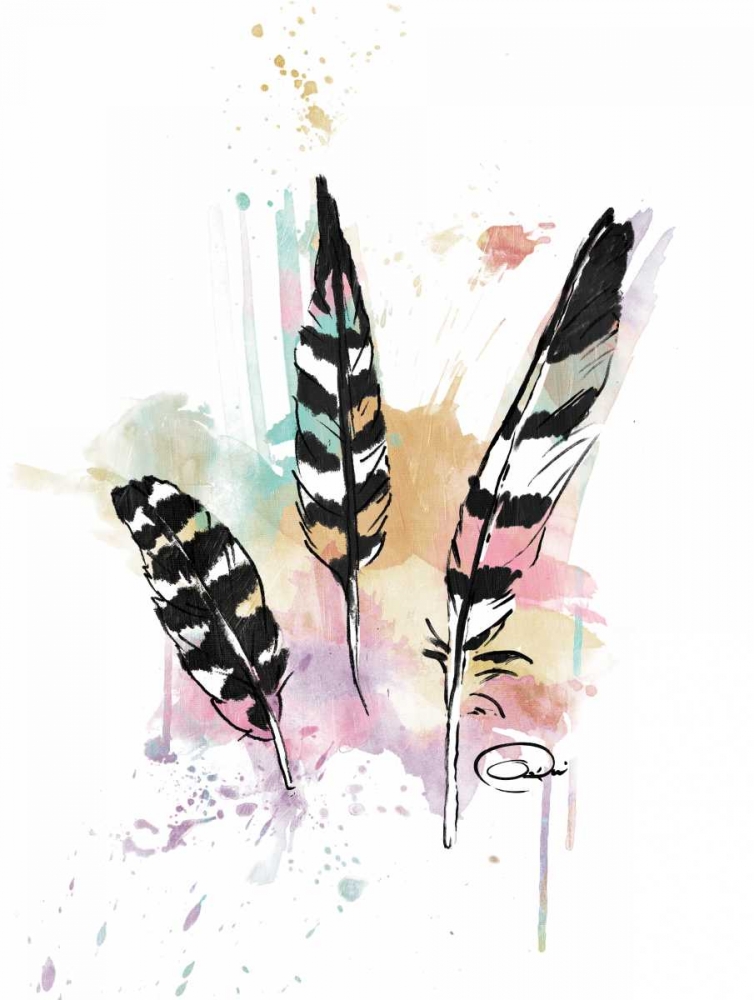 Calm Three Feathers art print by OnRei for $57.95 CAD