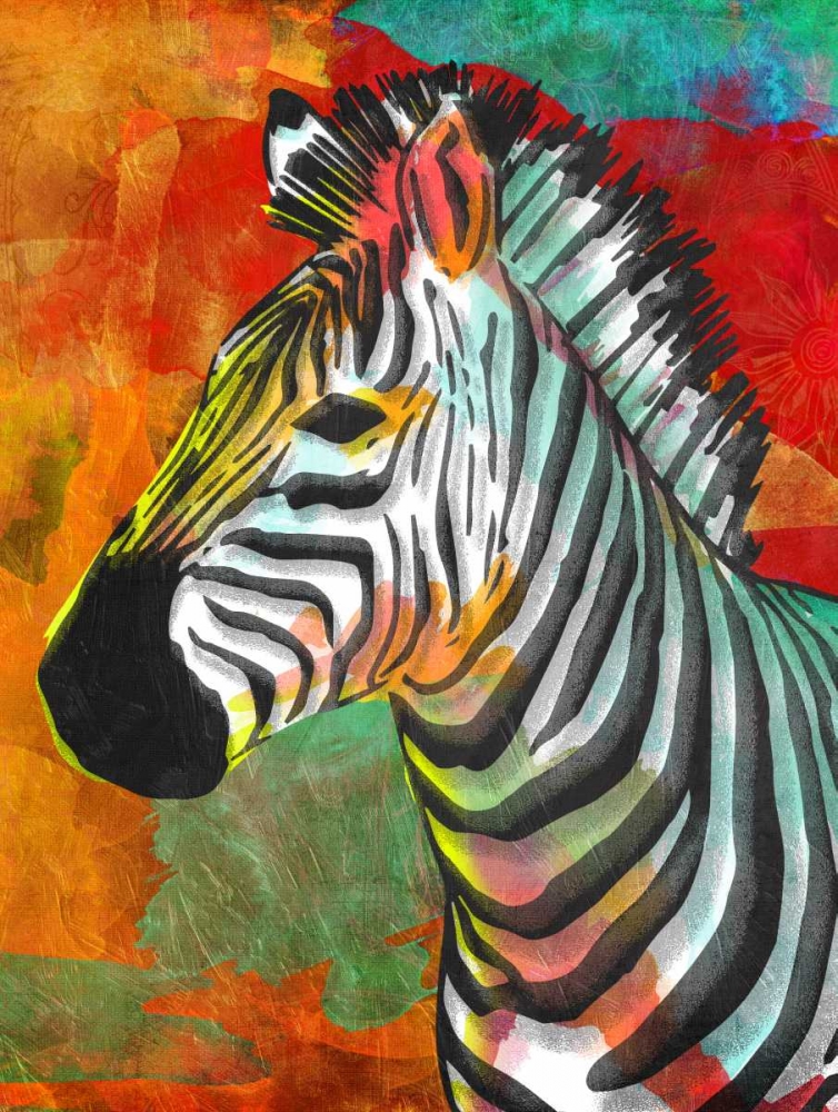 Vibrant Zebra art print by OnRei for $57.95 CAD