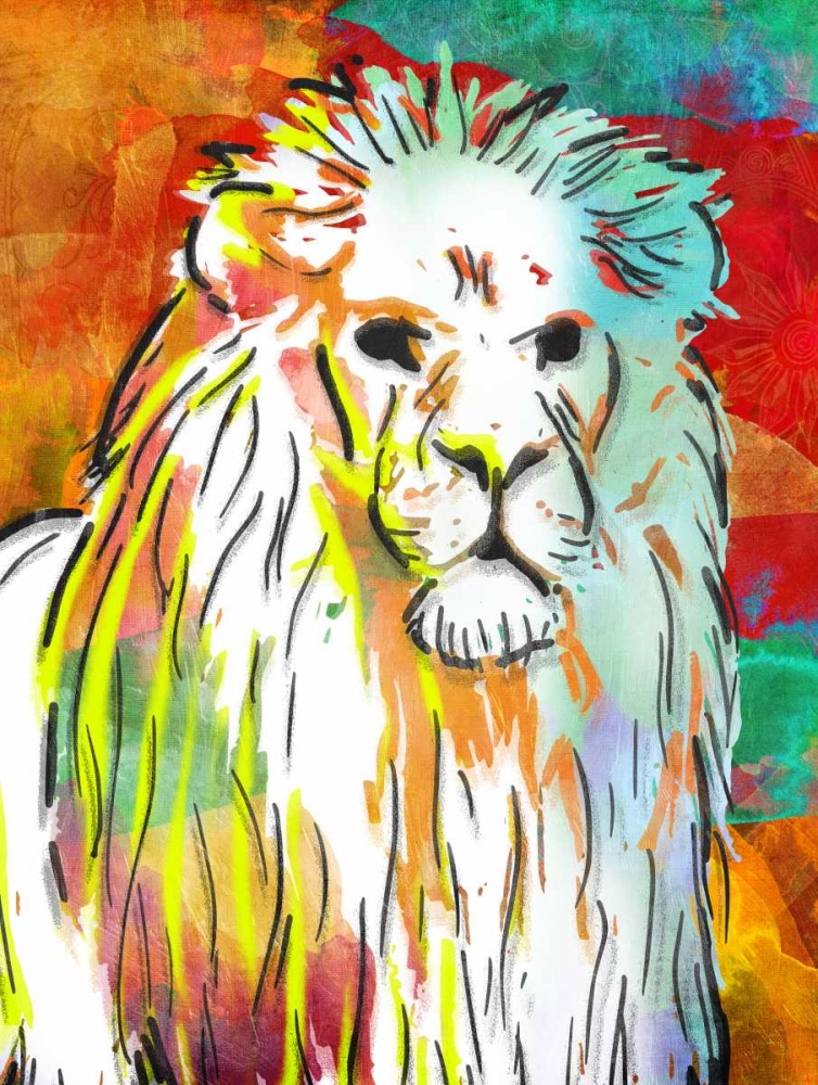 Vibrant Lion art print by OnRei for $57.95 CAD