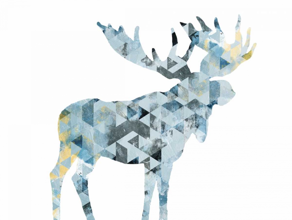 Blue Moose Triangles art print by OnRei for $57.95 CAD