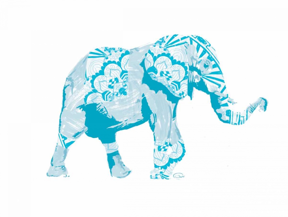 Blue Mandala Elephant art print by OnRei for $57.95 CAD